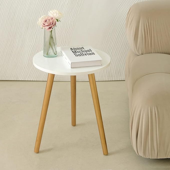 Side Table Round, Small Accent Table Nightstand Modern End Table for Living Room Bedroom