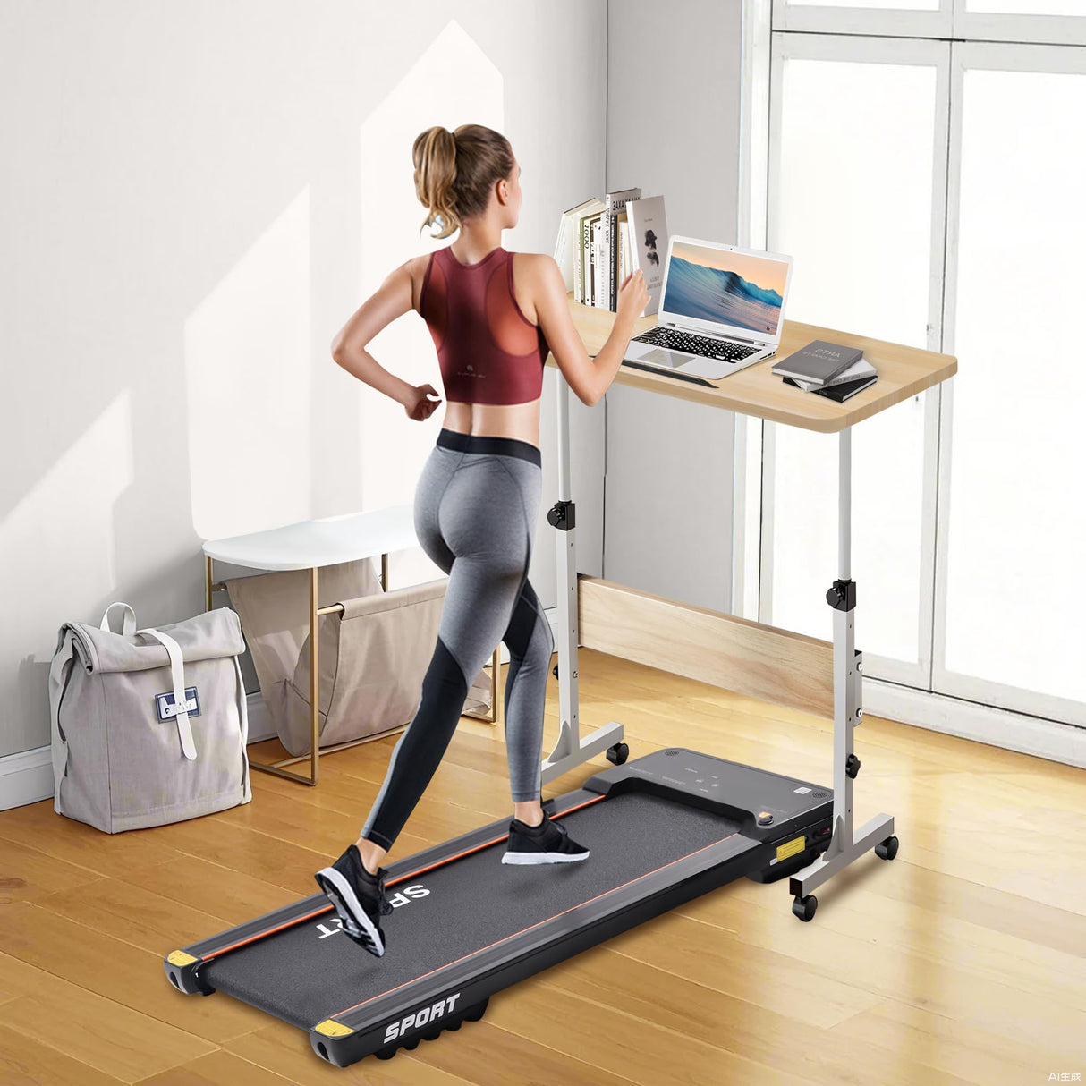 Small Standing Desk Adjustable Height Rolling Computer Desk Portable Laptop Desk