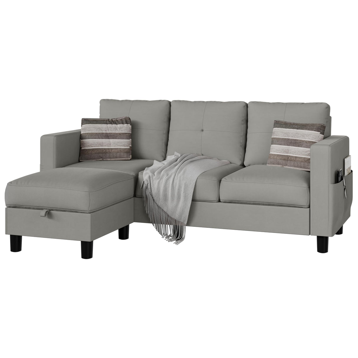 Sectional Couches for Living Room, Small L Shaped Couch Sofa with Ottoman