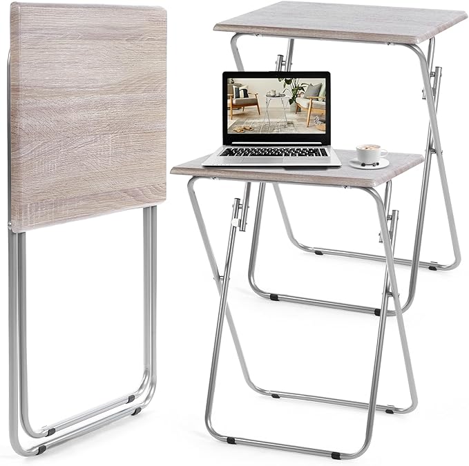 WhiteFlex Duo – 2 Pack Folding TV Snack & Laptop Tables