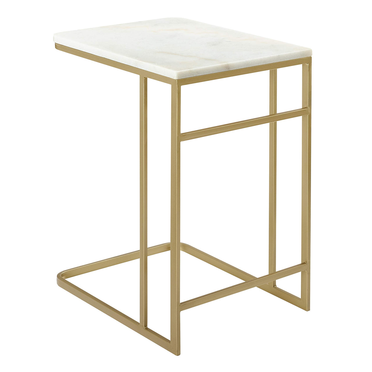 SEI Furniture Fallon Marble C table, Gold - Bircata