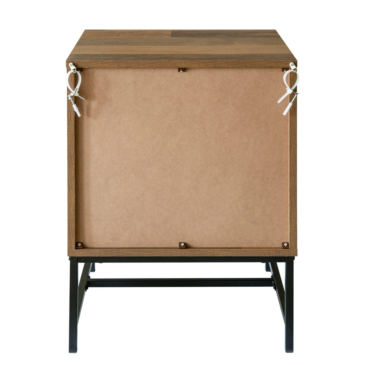 Series Wood and Rattan End Table/Nightstand