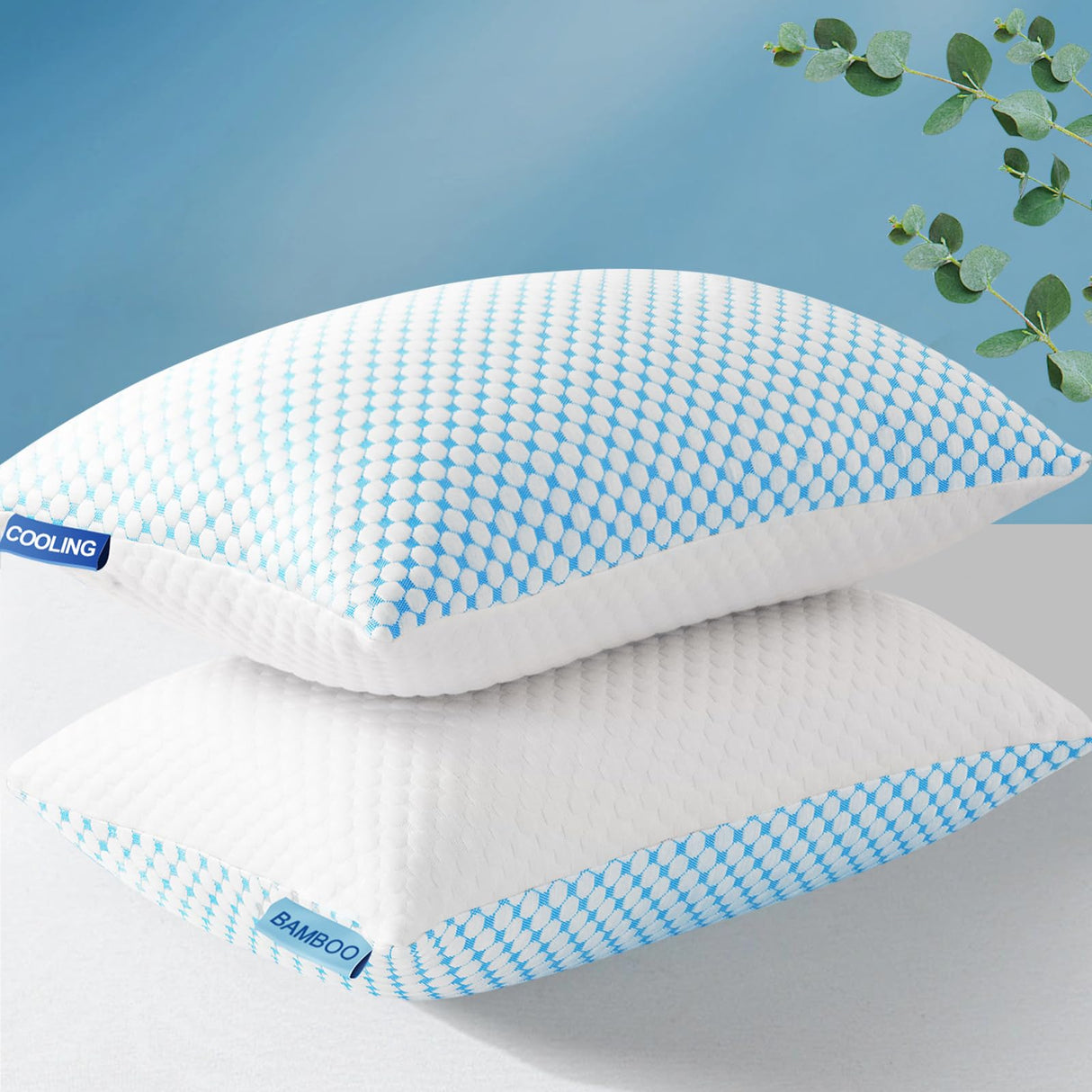 Firm Pillow Shredded Memory Foam(Adjustable Loft), Cooling Breathable for Sleeping