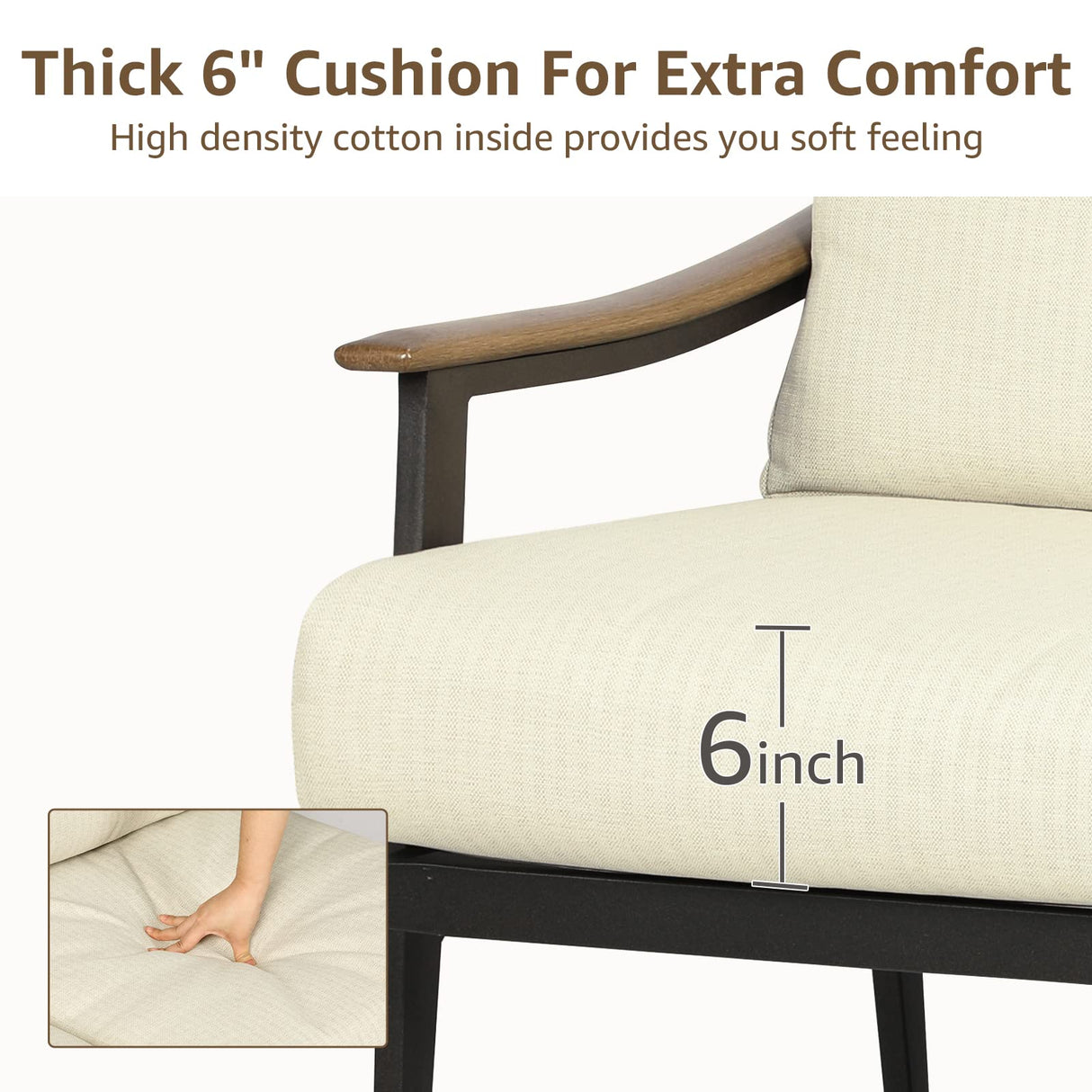 Patio 3 Seats Sofa Outdoor Loveseat, Patio Furniture Metal Outdoor Sofa