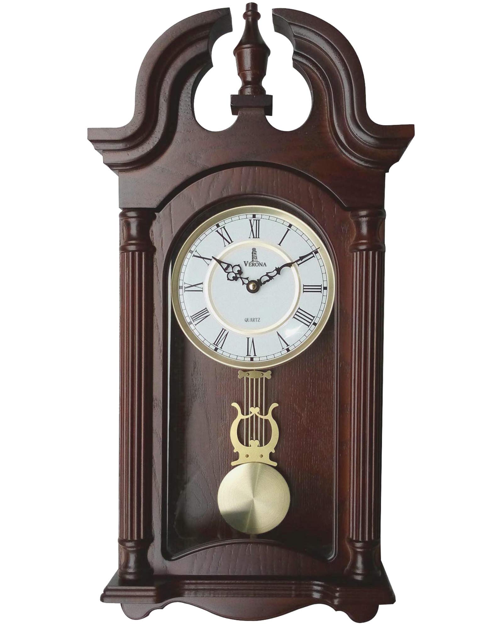 Wall Clock Battery Operated - Wooden Hanging Grandfather Wall Clock
