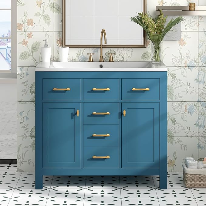 36" Bathroom Vanity with Sink, Freestanding Modern Bathroom Vanity Cabinet