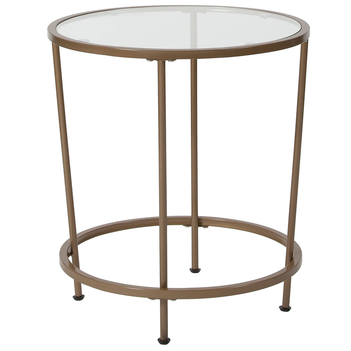 Astoria Collection Round End Table - Modern Clear Glass End Table