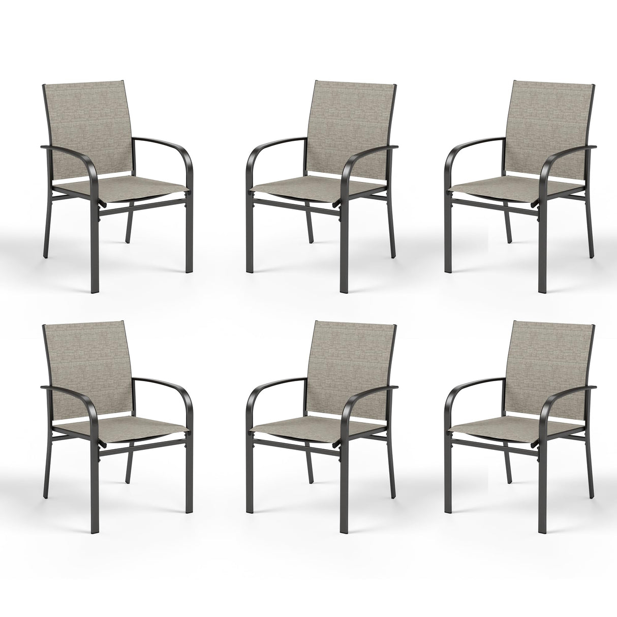 Patio Dining Chairs Set of 6, 36" Textilene Fabric Outdoor Chair