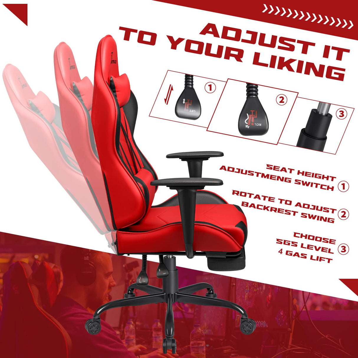 Ergonomic Gaming Office Chair with Lumbar Support
