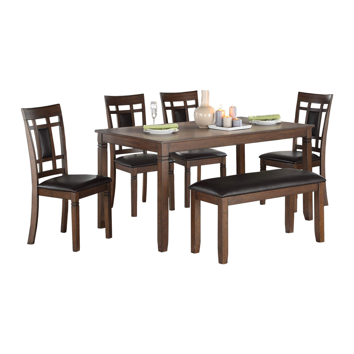 6-Piece Pack Dinette Set, Brown
