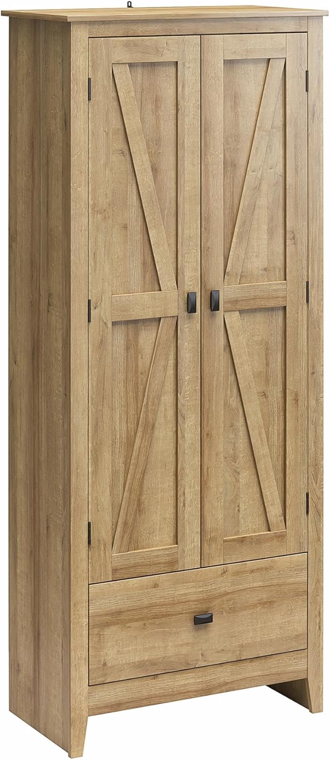 Evolution Farmington 30" Wide Storage Cabinet, Light Walnut