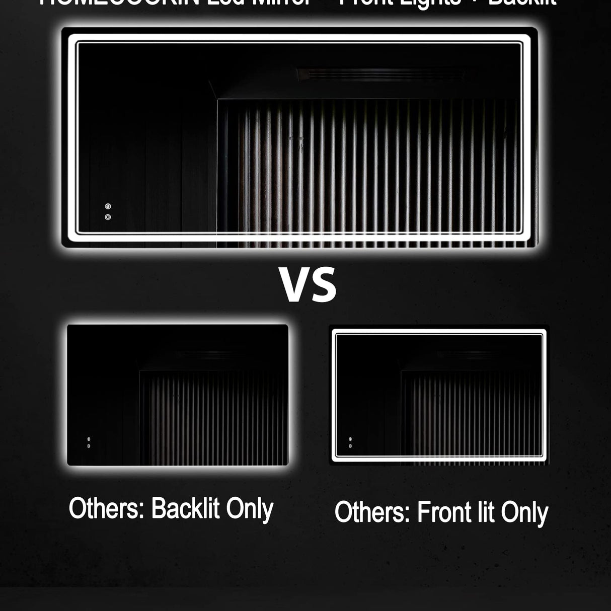 LED Bathroom Mirror 27x55 Inch with Adjustable Lighting & Anti-Fog