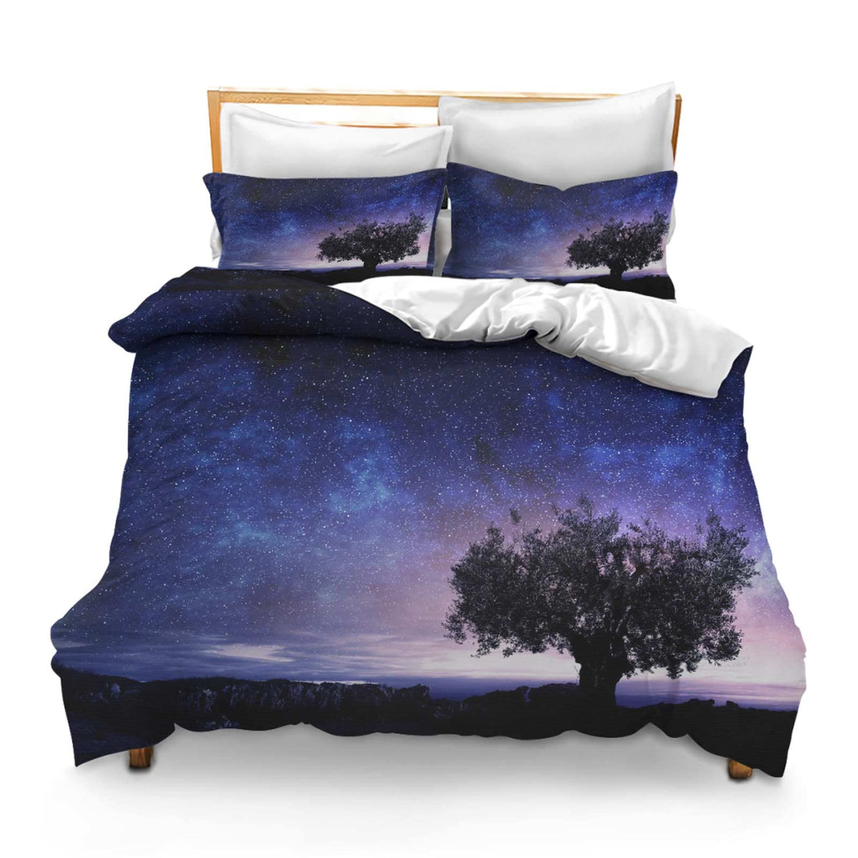 Printed Comforter Cover Set Twin Night Picturesque View Bedspread Room Decor
