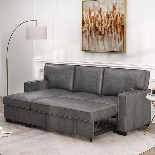 Convertible Sleeper Sofa 3 in 1, L Shaped Sleeper Sofa