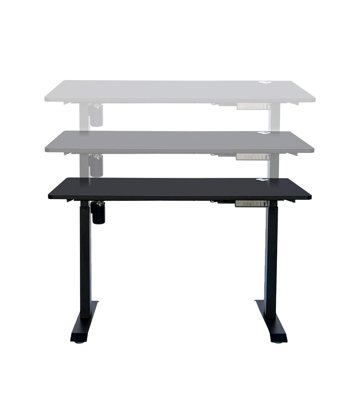 Electric Height Adjustable Single Motor Desk Frame w/Tabletop, 45.25 Inch Max Height