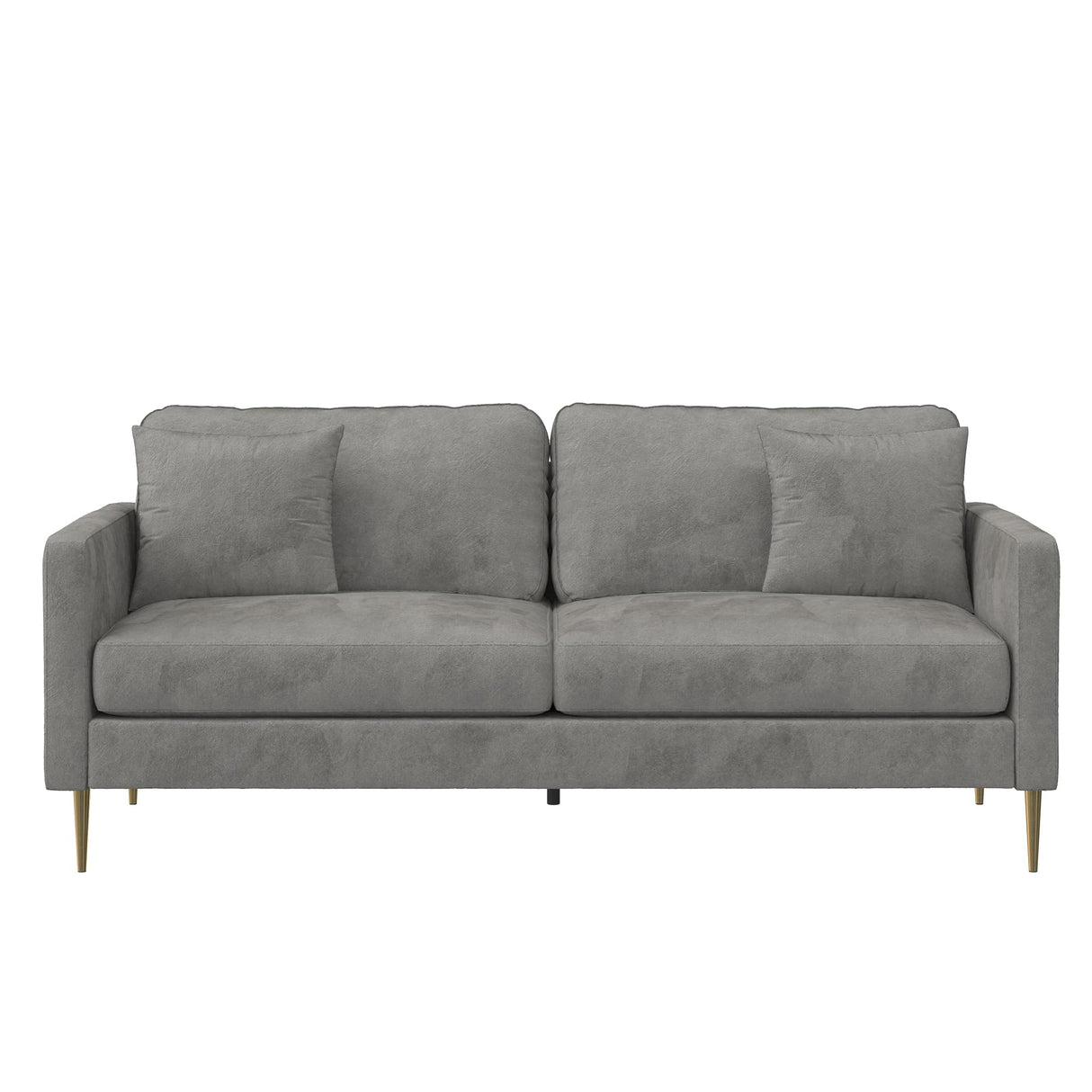 Highland Sofa with Pillows, Gray Velvet