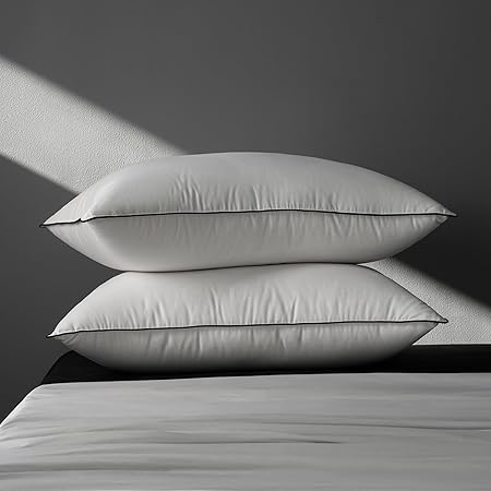 Hungarian Goose Down Pillow Queen Size, 3-Chamber Bed Pillows Queen