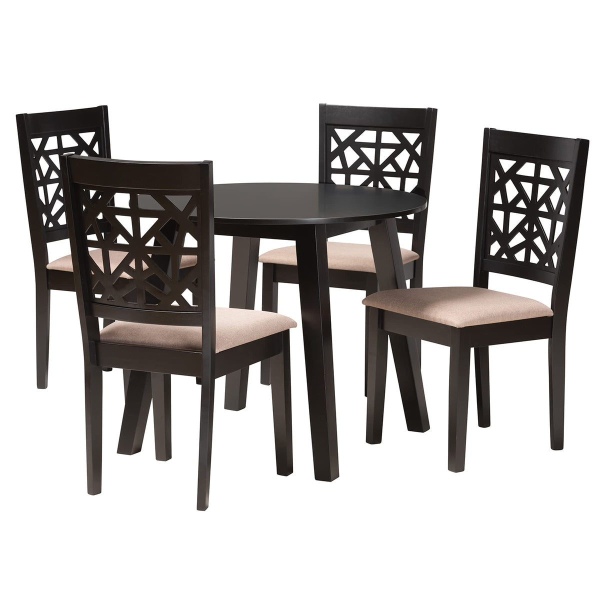Set, 5-Piece, Beige/Dark Brown