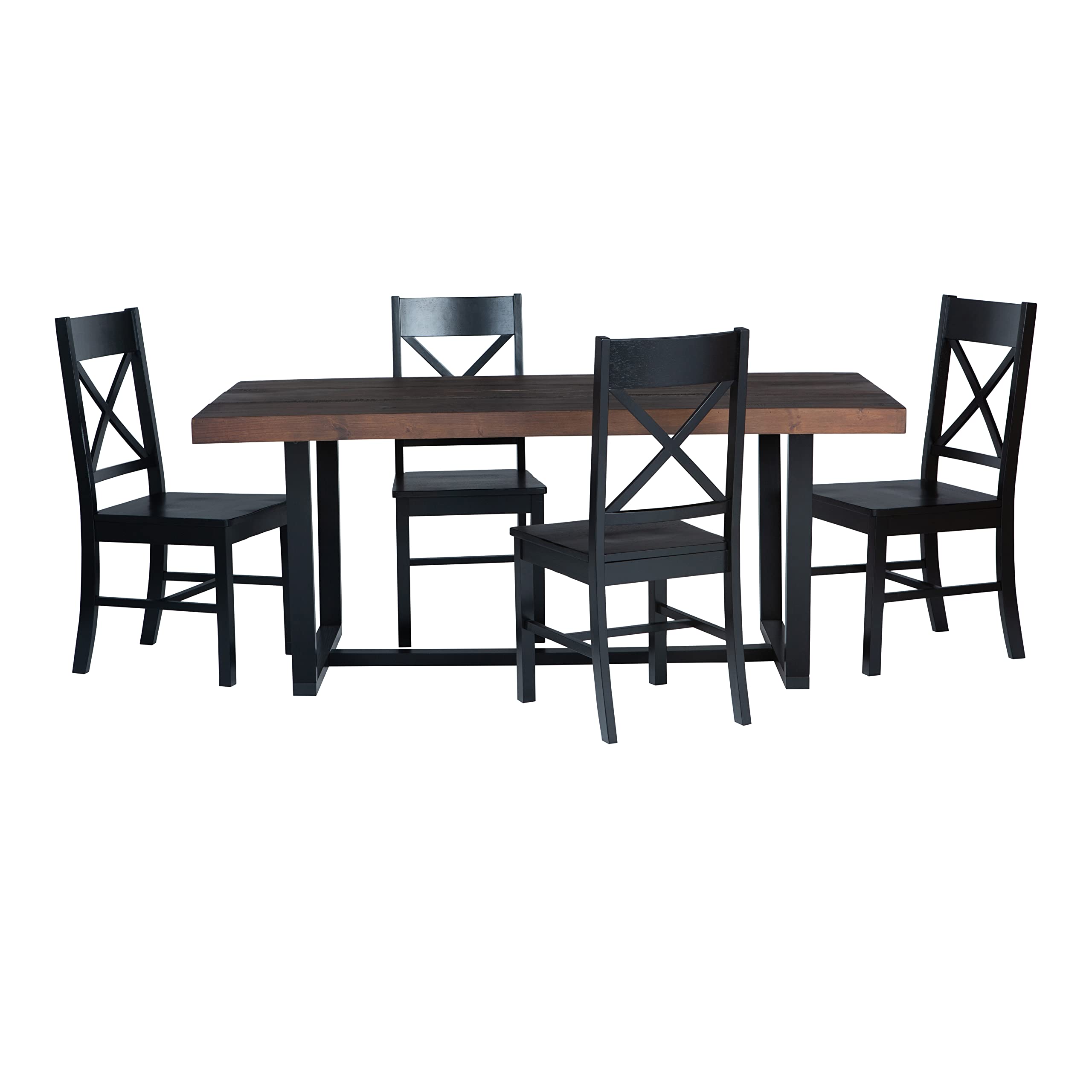Barnes 5-Piece Rustic Metal and Wood Dining Table