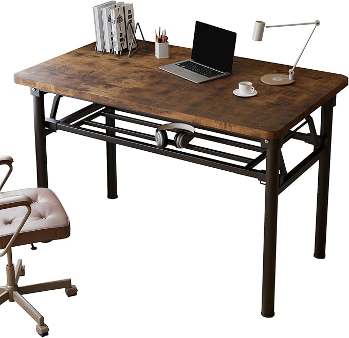 Small Folding Desk No Assembly,39.4 Inch Folding Computer Desk Small Foldable