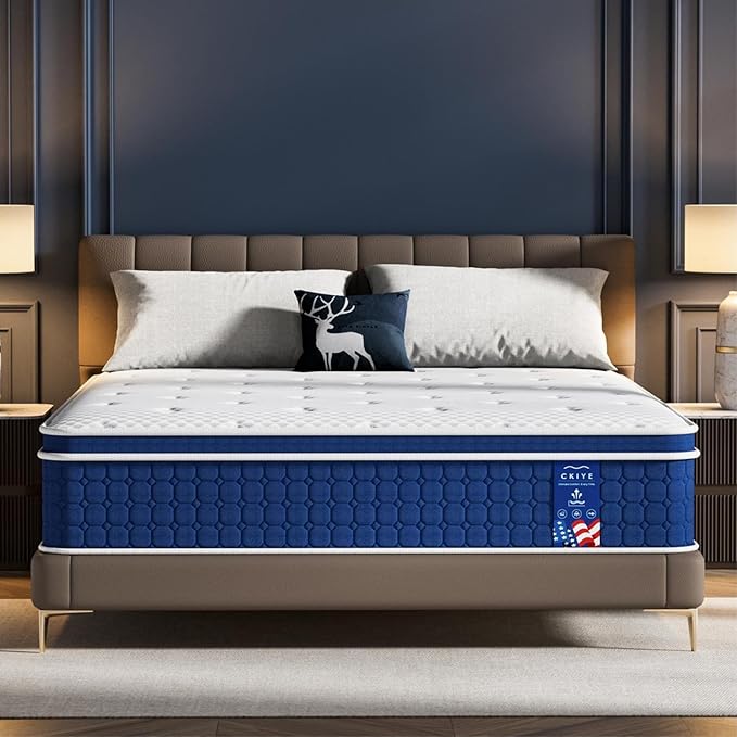 Queen Mattress, 12 Inch Medium Firm Hybrid Mattress with Memory Foam & Individual