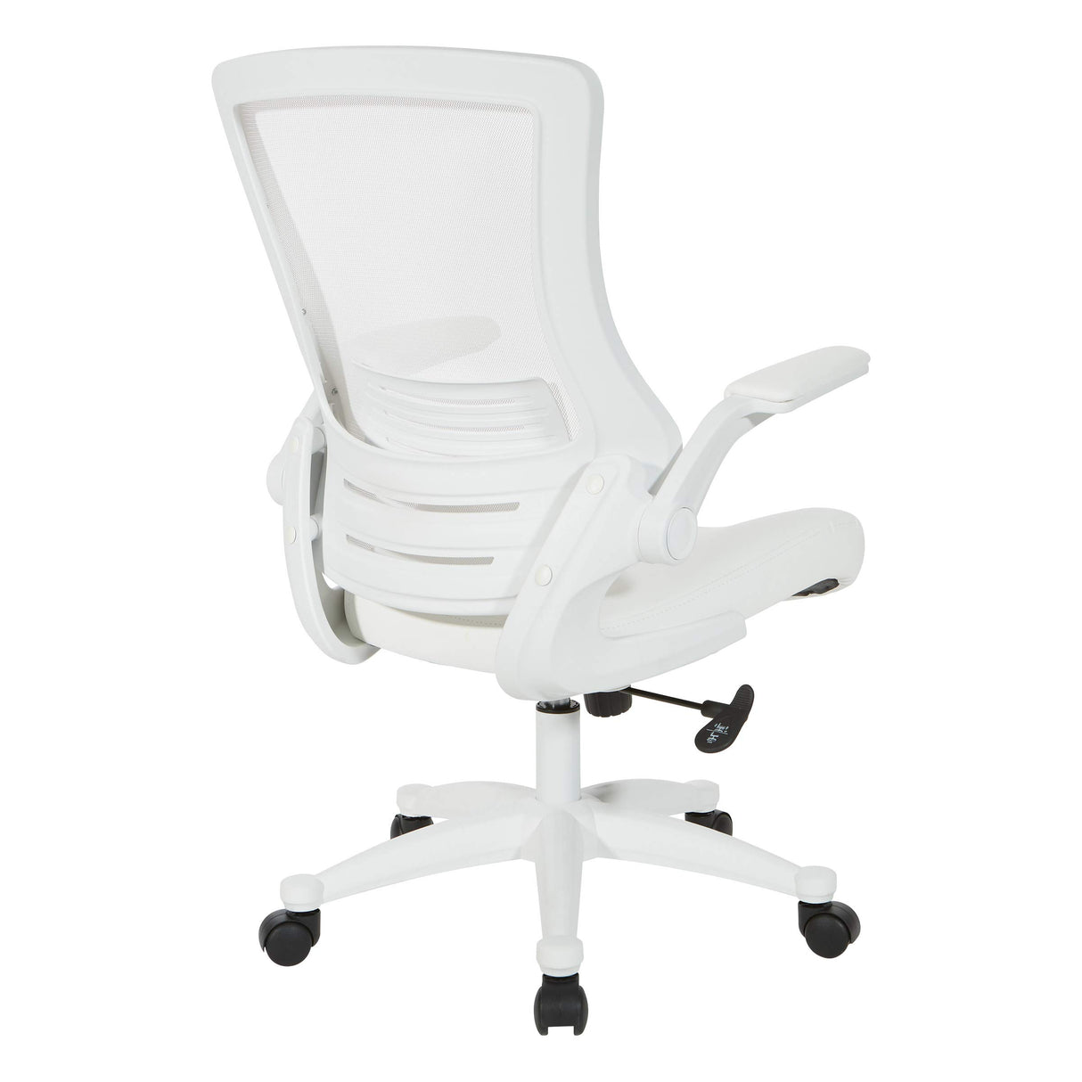 Ventilated White Screen Back Manager's Office Chair with Padded Color Flip Arms