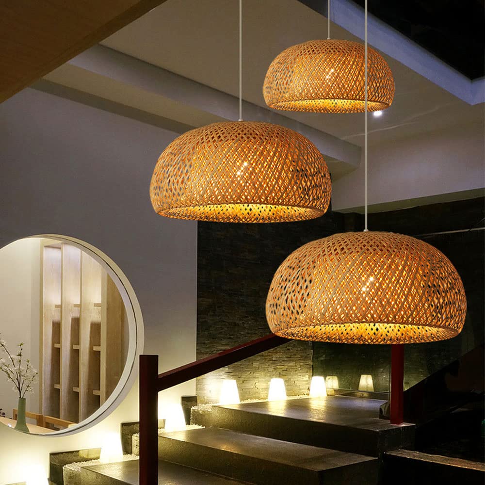 Japanese Style Wicker Chandelier Family Room