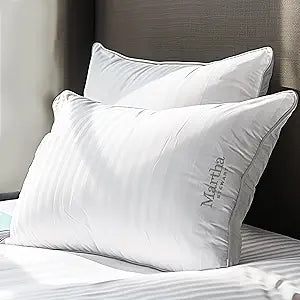 Hotel Collection Pillow 500 Thread Count Damask Stripe Embroidered Feathers Medium