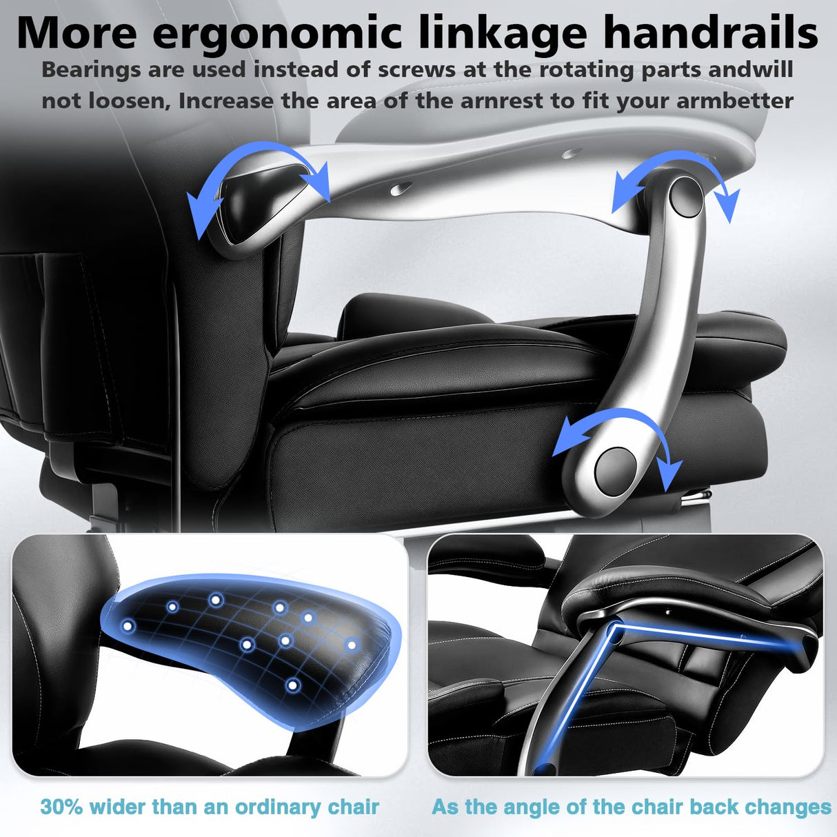 600lbs Big and Tall Executive Office Chair with Adjustable Lumbar Support