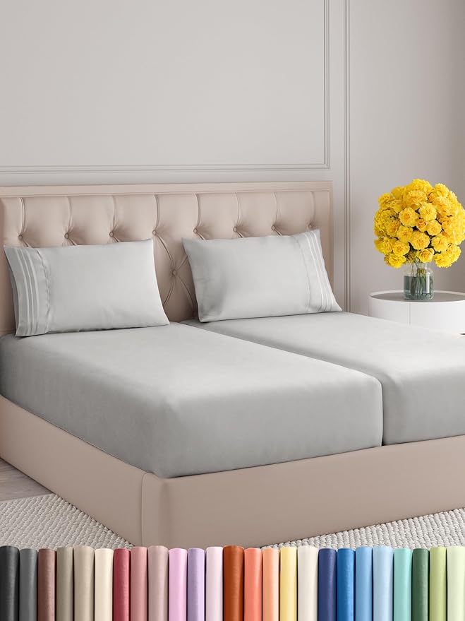 Queen Size 4 Piece Sheet Set - Comfy Breathable & Cooling Sheets