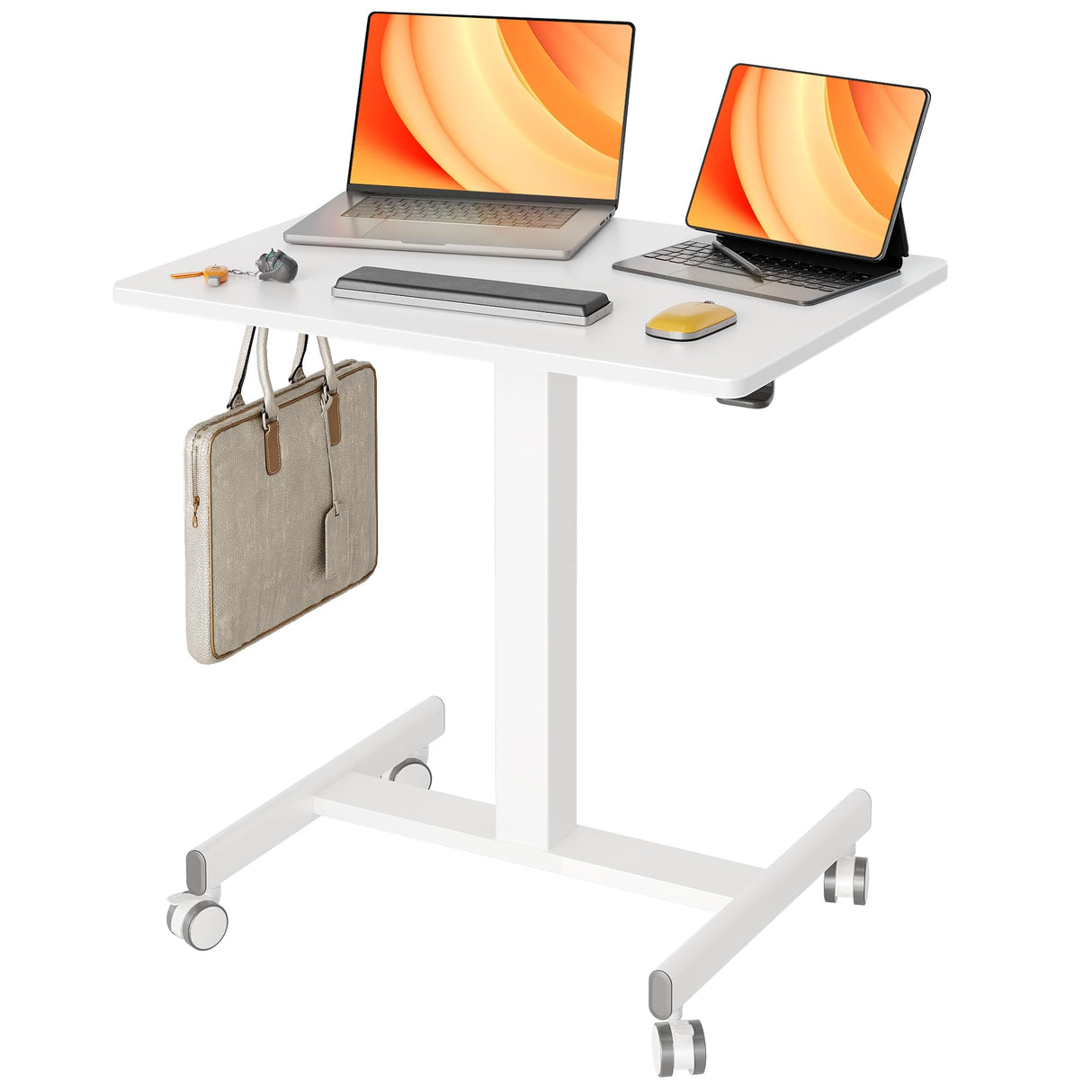 Mobile Standing Desk, Small Rolling Standing Desk, Mobile Desk Workstation