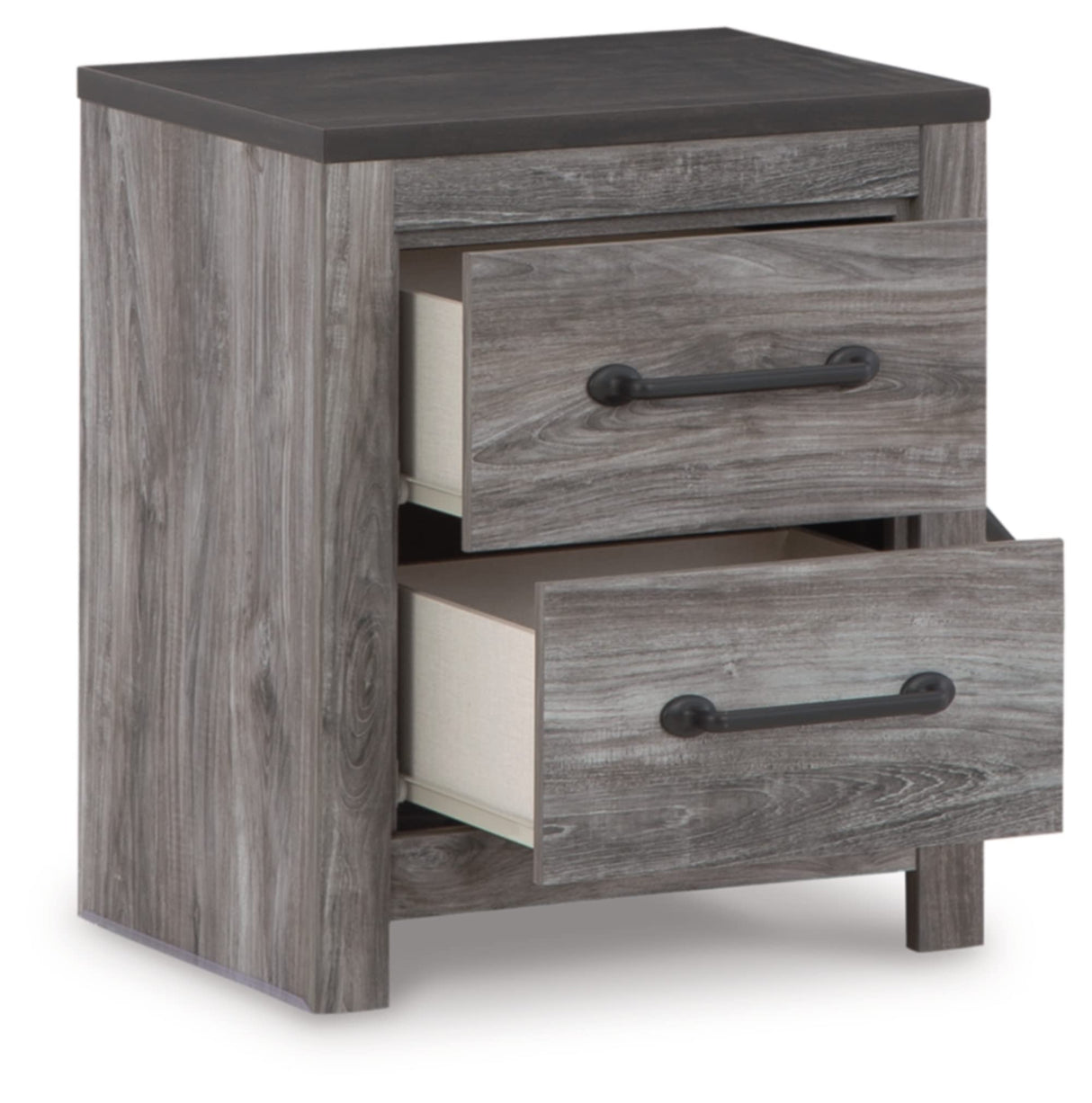 Bronyan 2 Drawer Nightstand, Gray