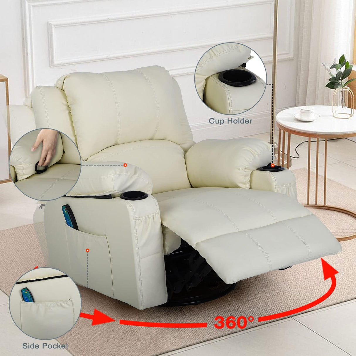 Massage Recliner Chairs for Living Room,Rocker Recliner