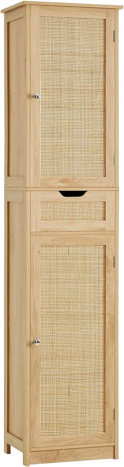 Storage Cabinet, Bathroom Cabinet with 2 Doors & 1 Drawer, Storage Cabinet with Adjustabl