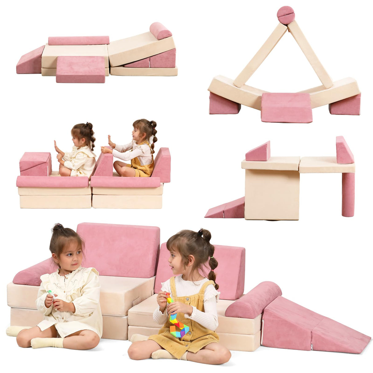 Kids Couch, 9 PCS Play Couch Sofa for Kids Imaginative Furniture Play Set