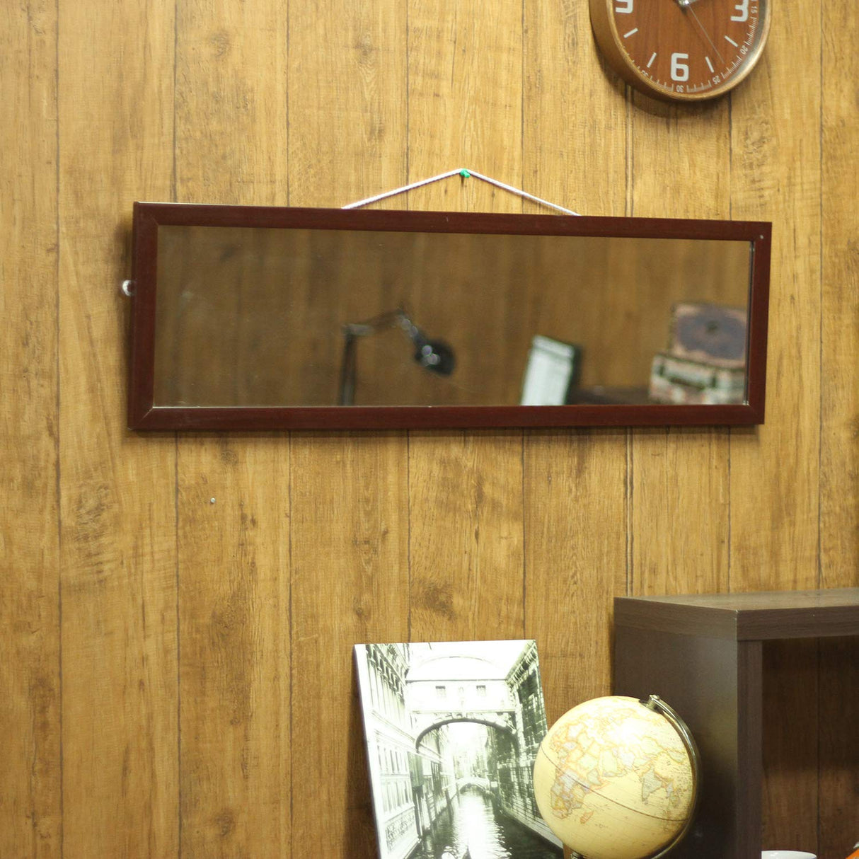 Full-Length Wall Mirror, Brown, Wood