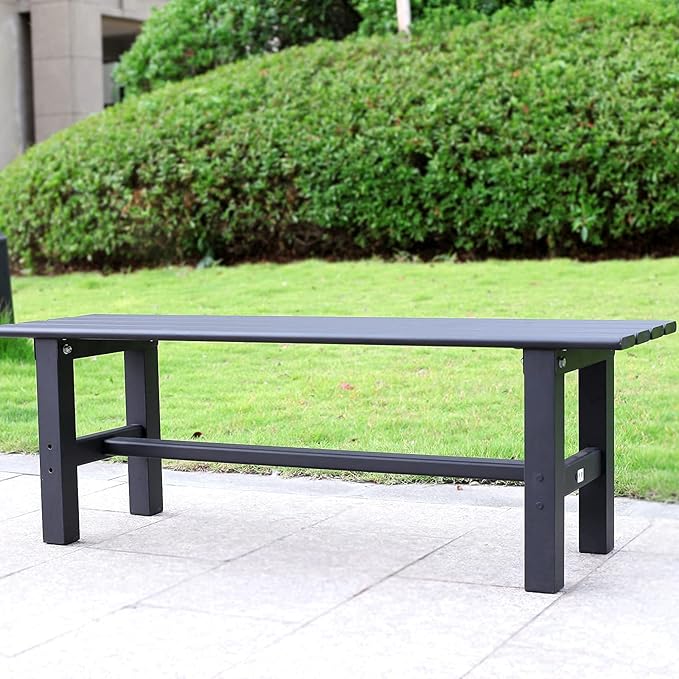 70 Inches Aluminum Outdoor Weatherproof Bench Backless