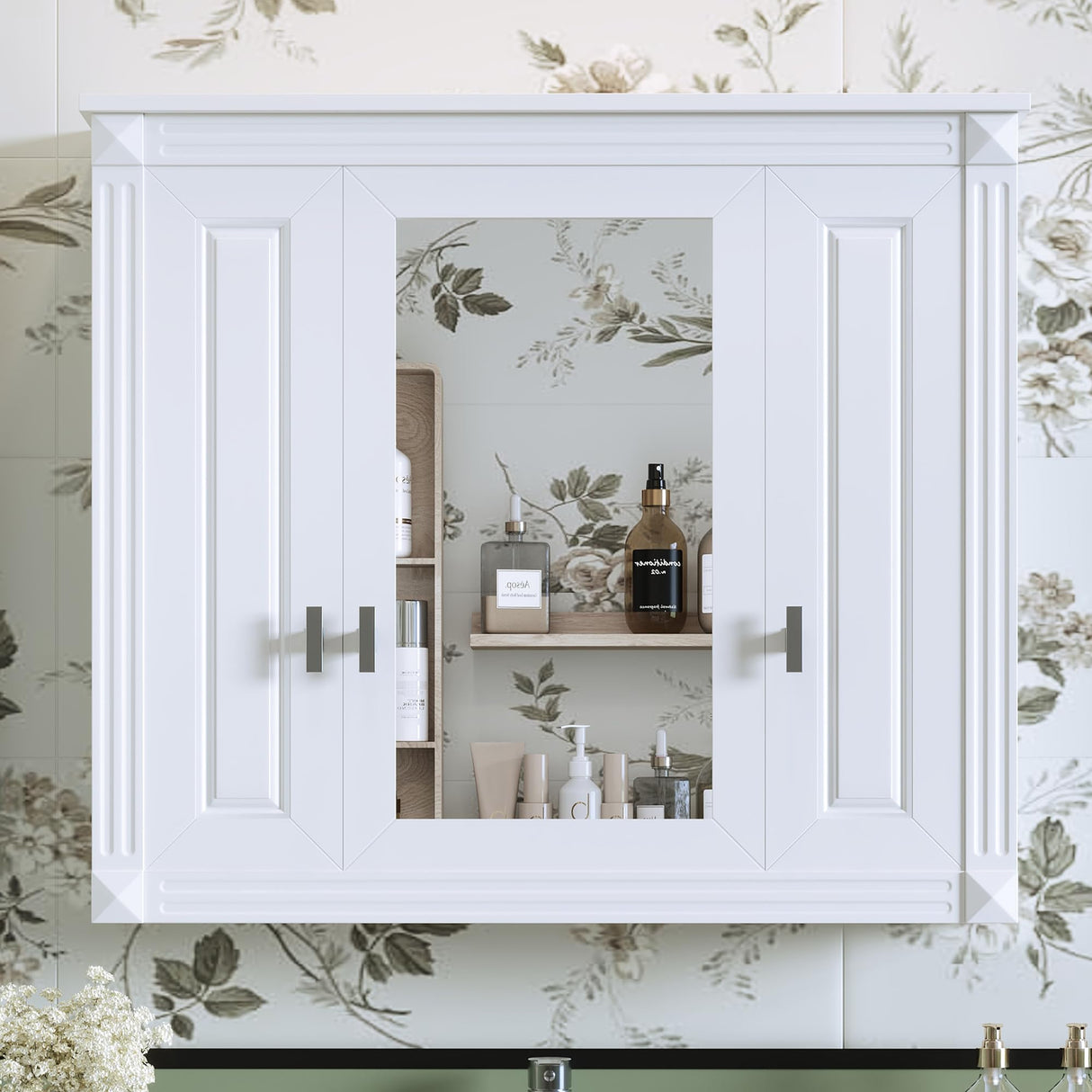 Wall Mounted Bathroom Medicine Cabinet with Mirror, Bathroom Wall Cabinet