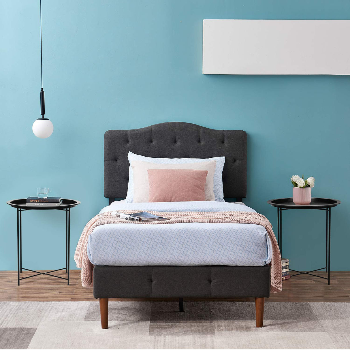 Side Table Round Foldable Tray Metal End Table,Coffee Table,Sofa Table for Bedroom