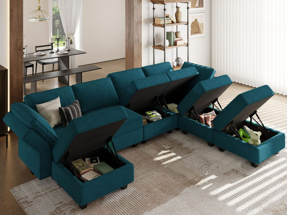 Oversized Modular Sofa with Storage Seat U Shaped Couch Modular Sectional Sofa