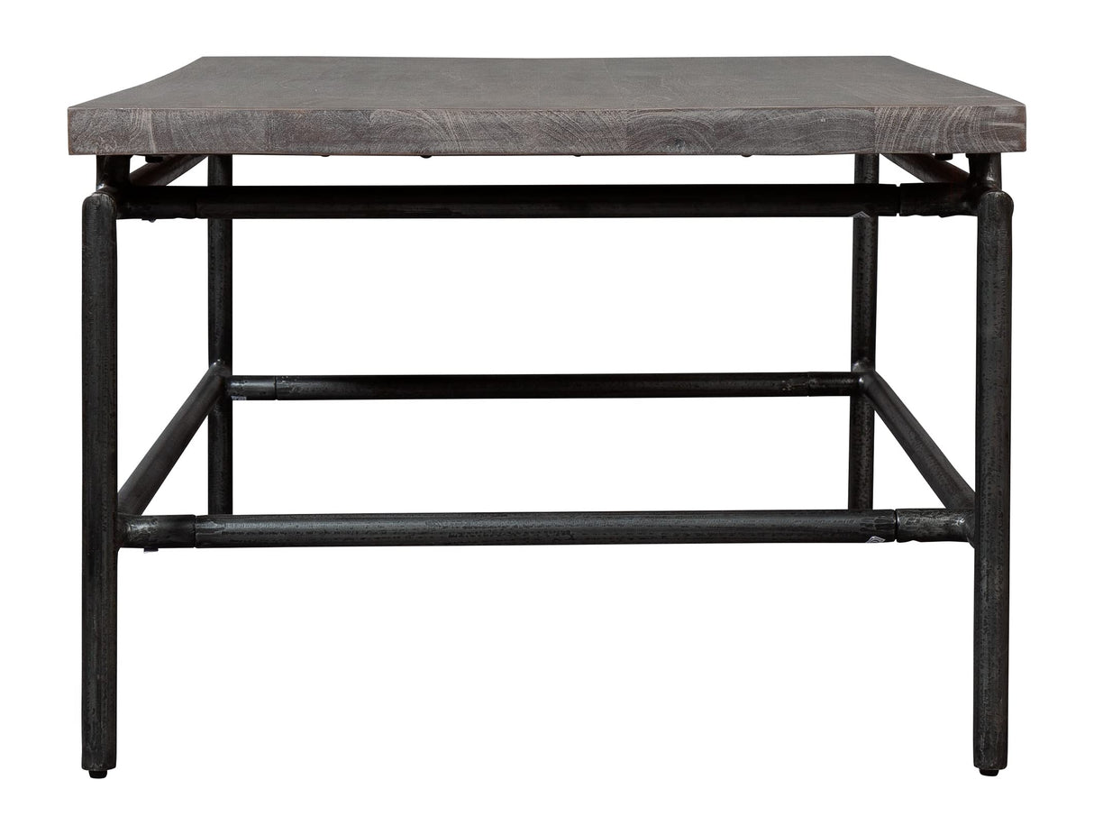 Furniture Rectangular Coffee Table – Grey Sedona Finish, Solid Mango Slab Top