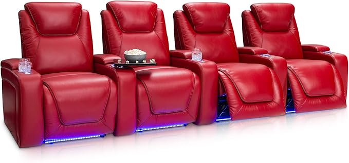 Equinox Home Theater Recliner – Top Grain Leather Power Reclining Seats