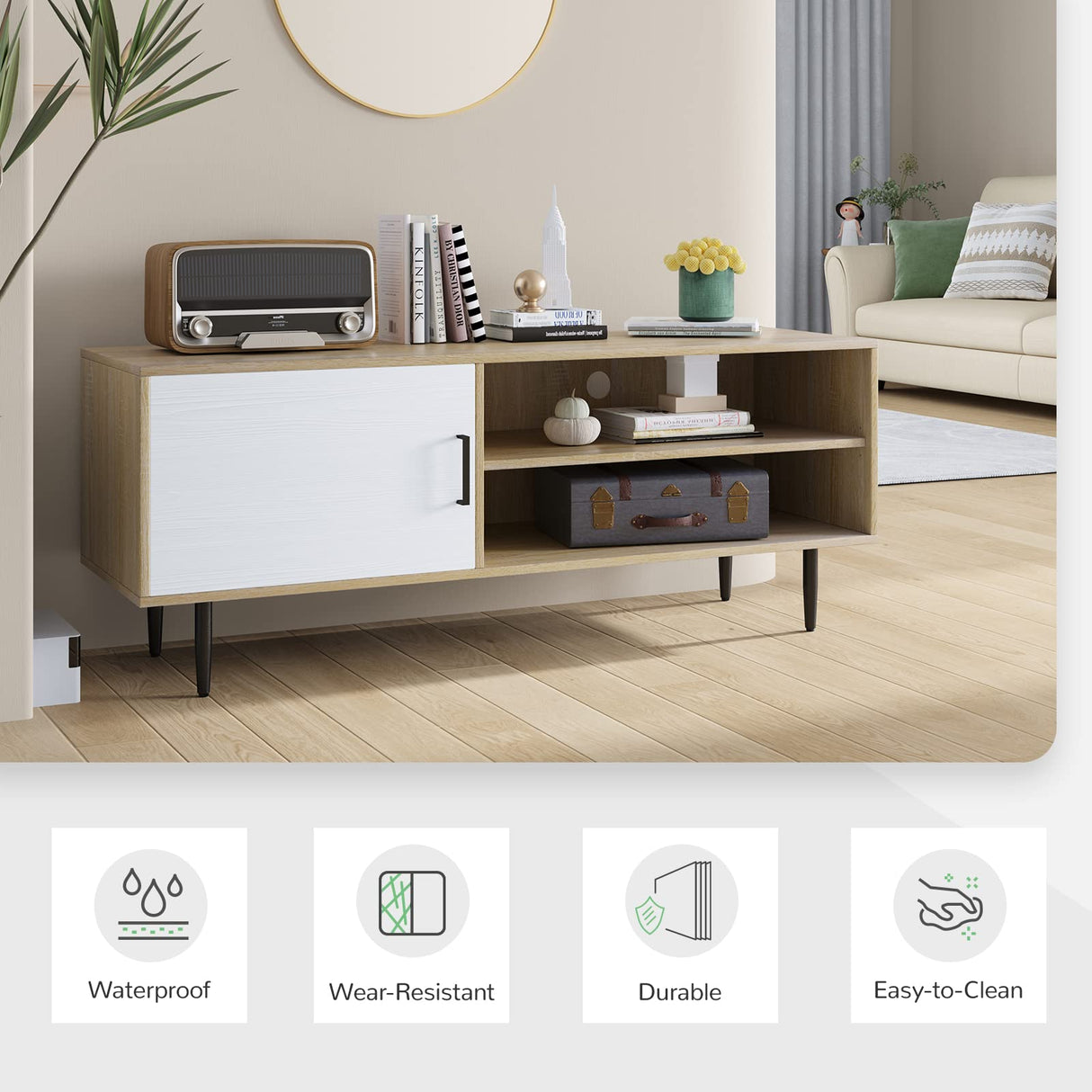 TV Stand for TV's up to 50 Inches, Television Stands and Shelves Entertainment Center