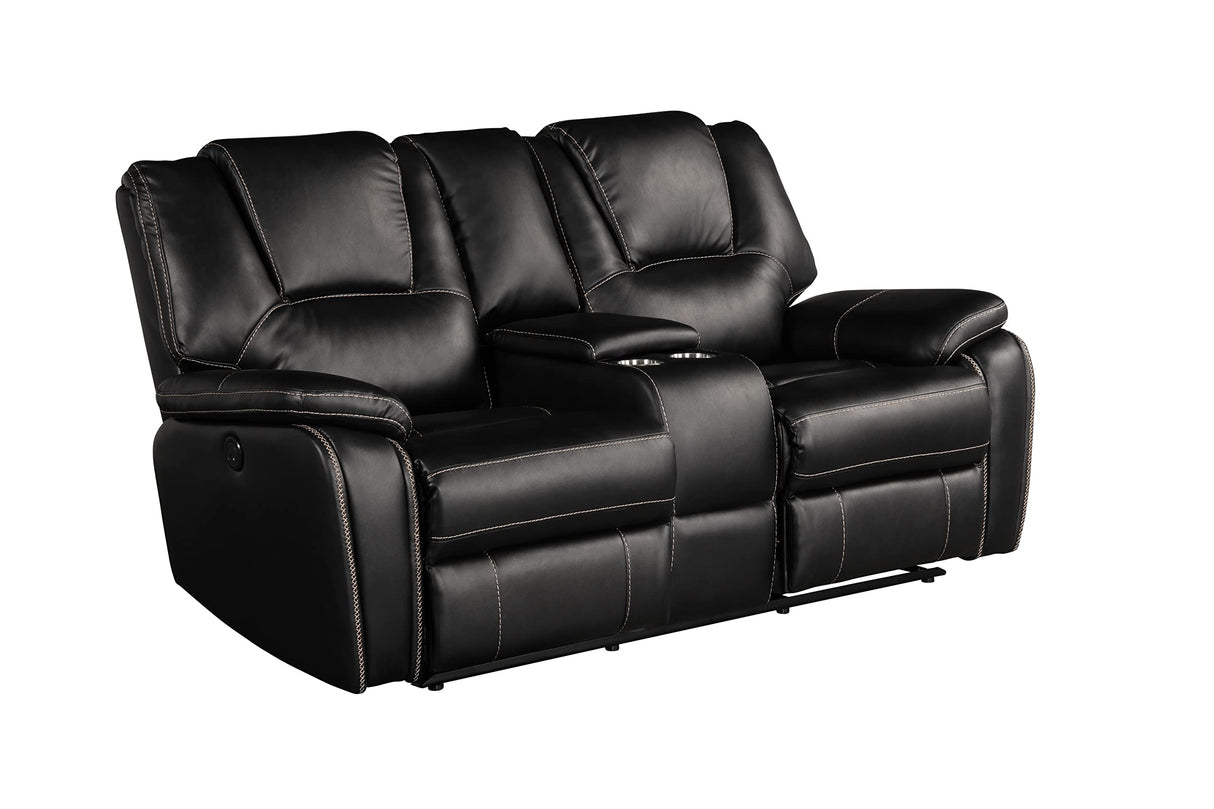 Manual Leather Recliner Sofa Set 3-Piece Elegant Couch for Living Room Furniture