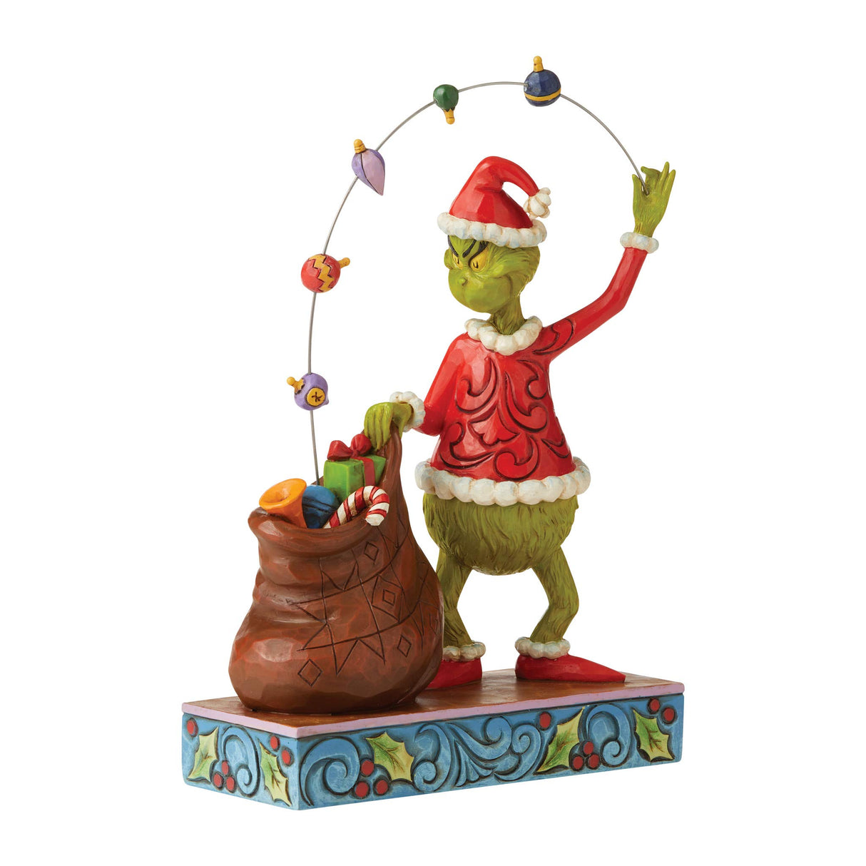 Jim Shore The Grinch Juggling Gifts Into Bag Figurine, 8.58" H, Multicolor