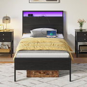 LumiCharge Twin LED Bed Frame – Smart Sleep with USB & Ambient Lights