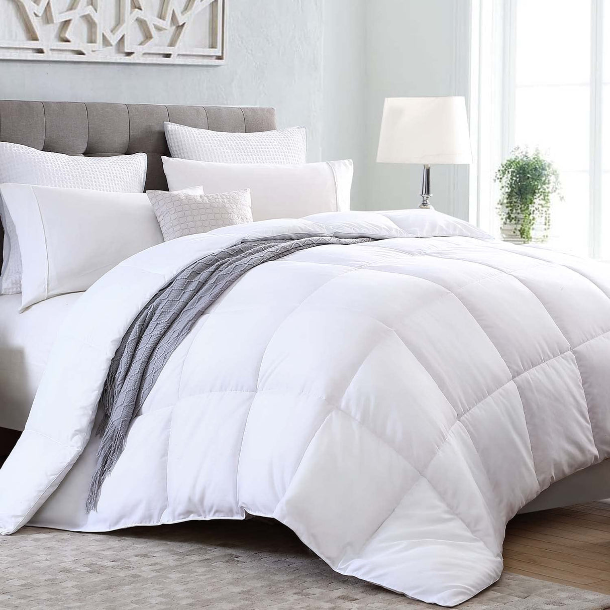 Queen Comforter Duvet Insert - All Season Quilted Ultra Soft Breathable Down Alternative