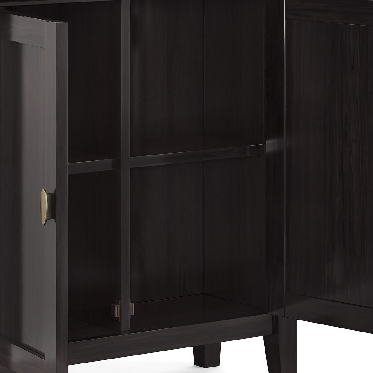 Redmond SOLID WOOD 32 inch Wide Transitional Low Storage Cabinet in Hickory Brown