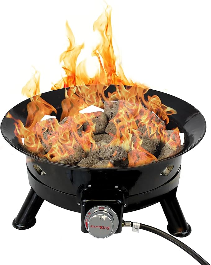 Smokeless Propane Fire Pit, 24-inch Portable Firebowl, 58K BTU with Self Igniter