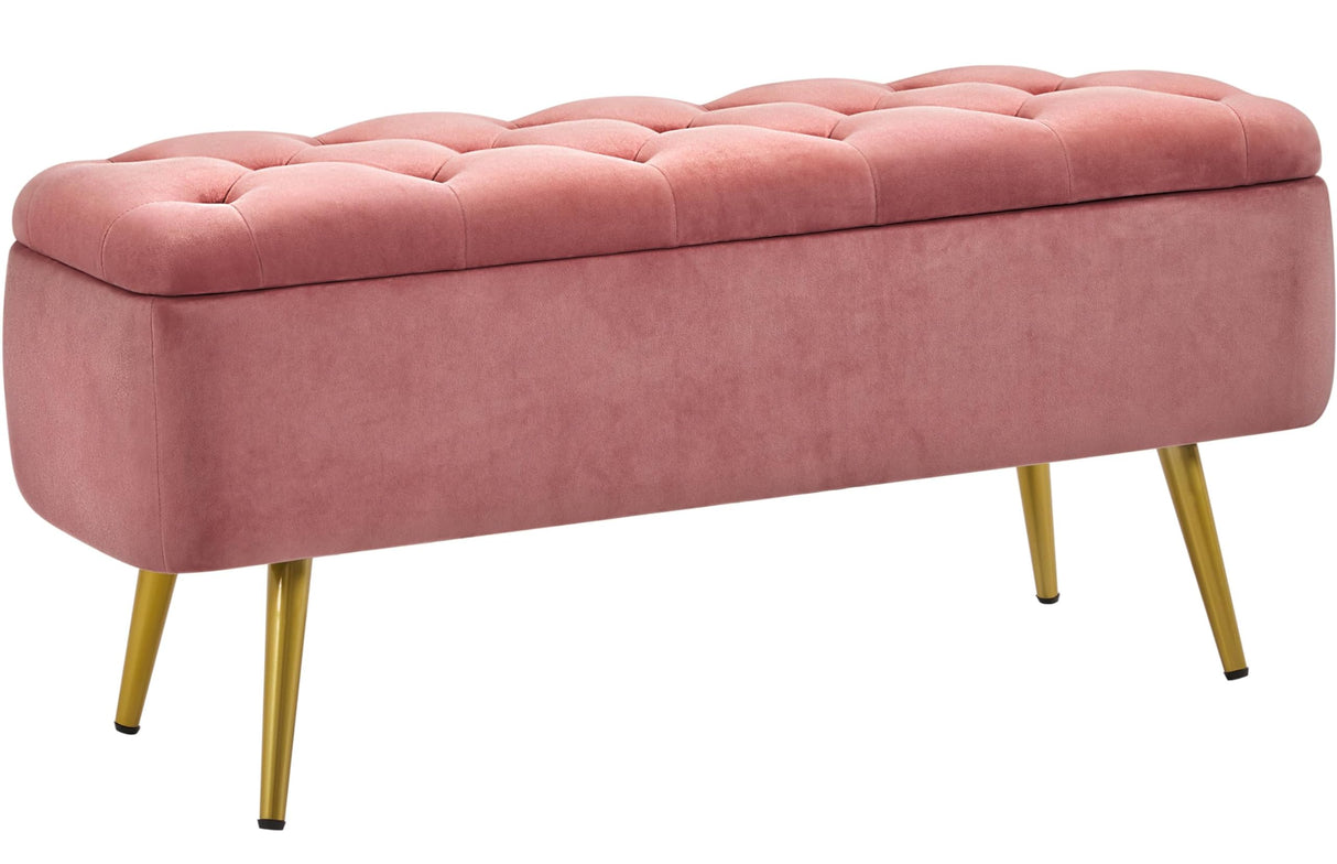 Modern Ottoman Footstool Bench with Storage Bench